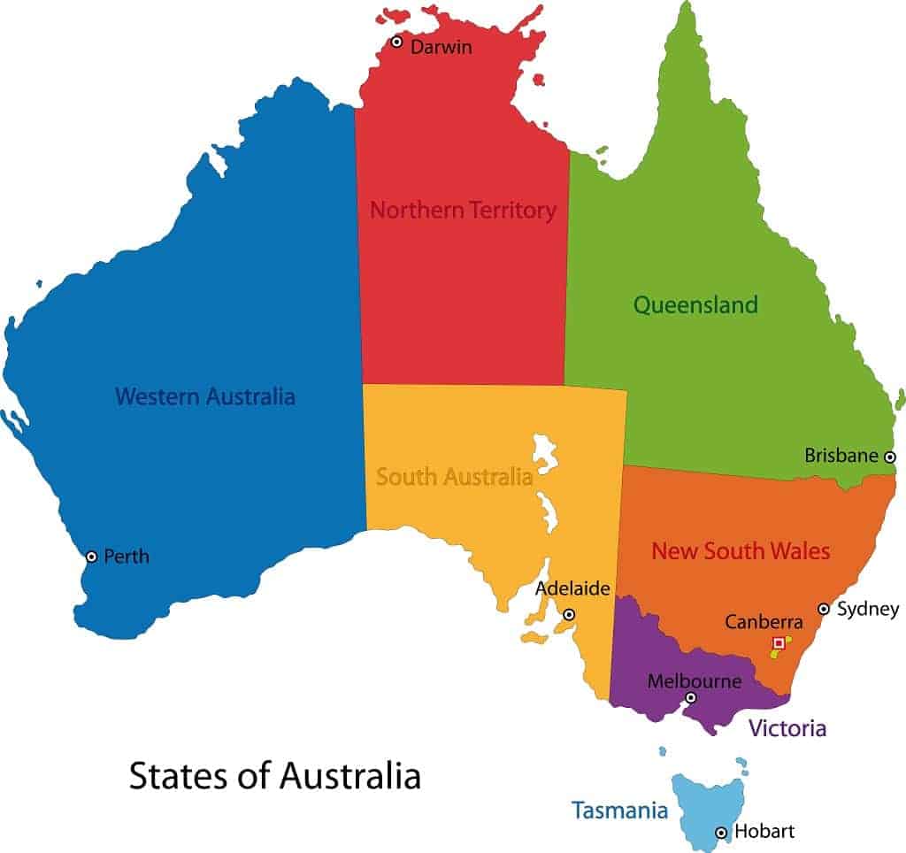 kids map of Australia